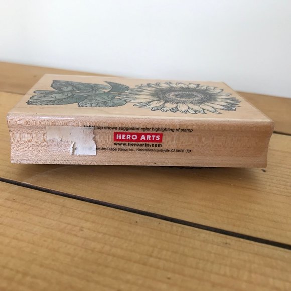 Hero Arts Sunflower Rubber Stamp 4" Large Flower Etching Scrapbooking - Picture 3 of 5